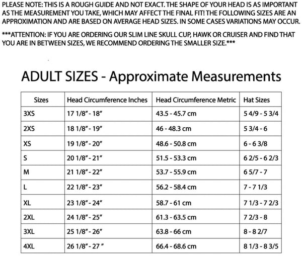 Daytona Helmets Sizing Chart