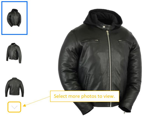 Selecting more product photos to find sizing chart.