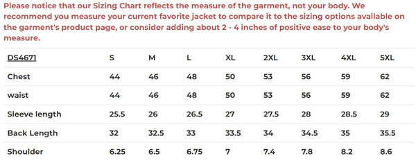 Daniel Smart Mfg. armored flannel motorcycle shirt red sizing chart