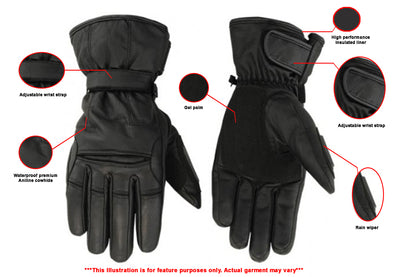 Daniel Smart Mfg. heavy-duty insulated motorcycle cruiser glove features