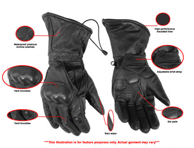 Daniel Smart Mfg. insulated leather high performance motorcycle touring gloves features model ds21