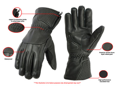 Daniel Smart Mfg. men's high performance leather motorcycle touring gloves features