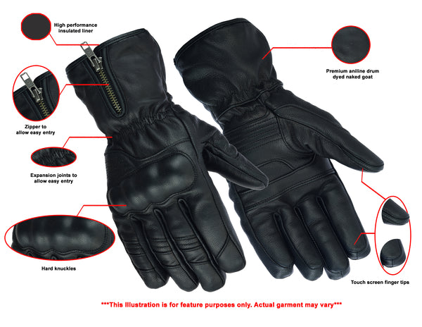 Daniel Smart Mfg. waterproof, insulated performance motorcycle gloves features