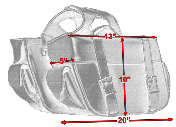 Daniel Smart Mfg. two-strap motorcycle saddlebag model DS312 size dimensions