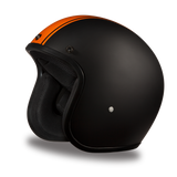 Daytona Helmets DC6-O Cruiser Motorcycle Helmet with Orange Pinstripe Side View Without Visor