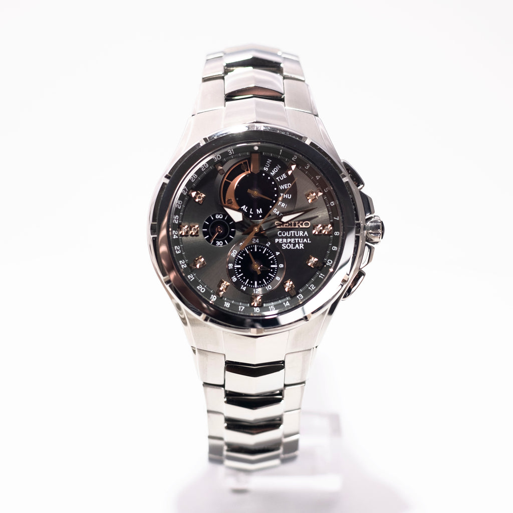 Seiko Solar Chronograph Perpetual Calendar Diamond Dial | Watch Solutions