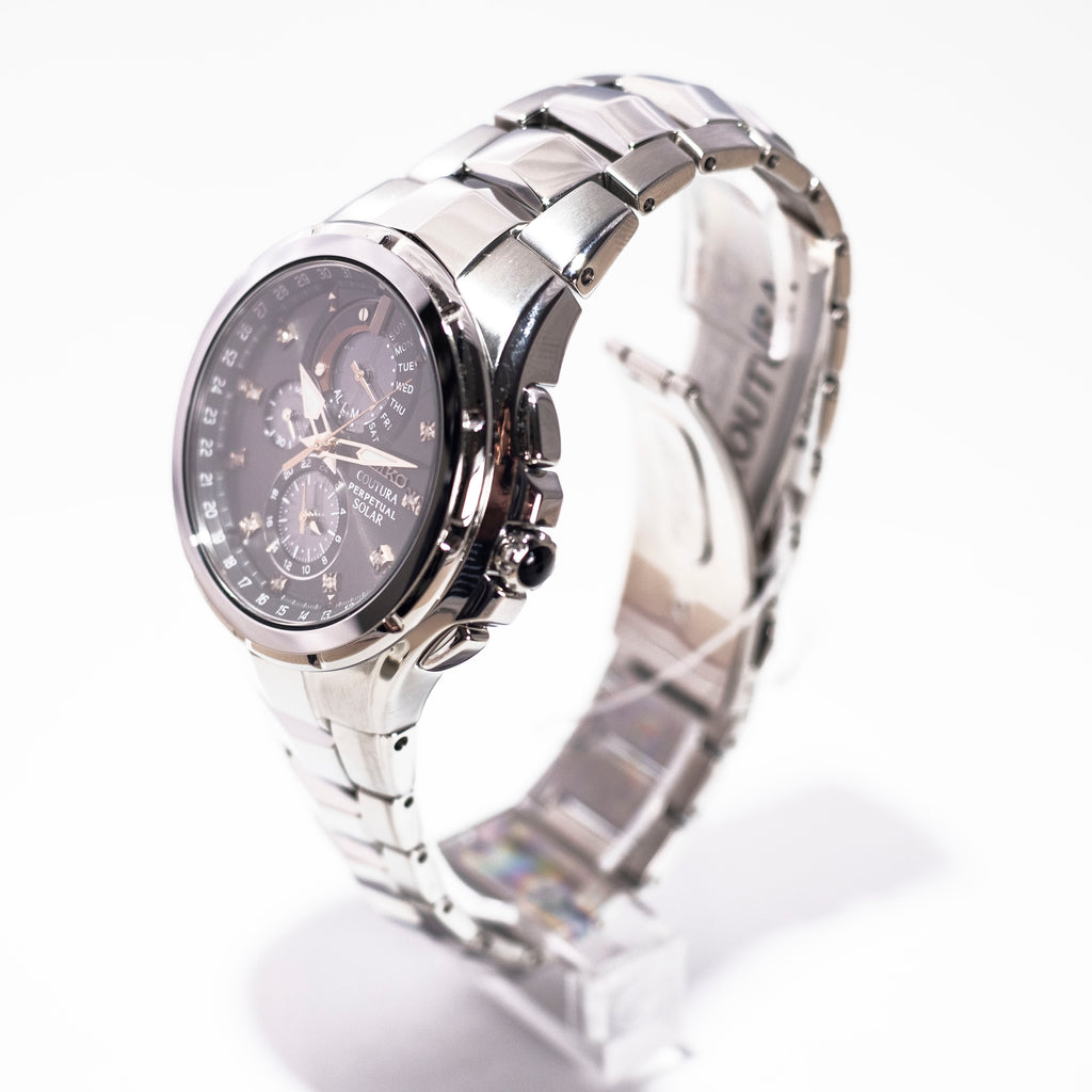 Seiko Solar Chronograph Perpetual Calendar Diamond Dial | Watch Solutions