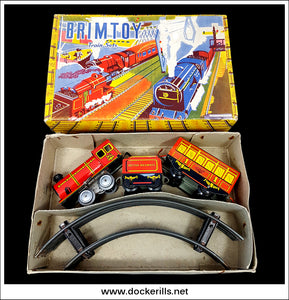 Brimtoy Train Set No. 352. Vintage Tin 