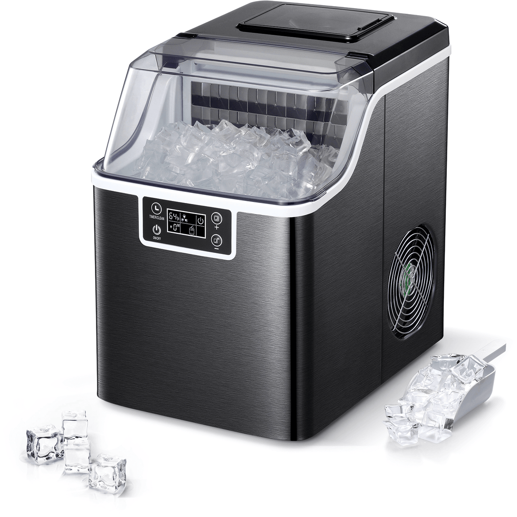 Joy Pebble Ice Maker, Self Dispensing Countertop Nugget Ice Maker, 44Lbs/24H, 15 Mins Quick IceMaking, Ice Indicator, Self-Cleaning, Crushed Ice