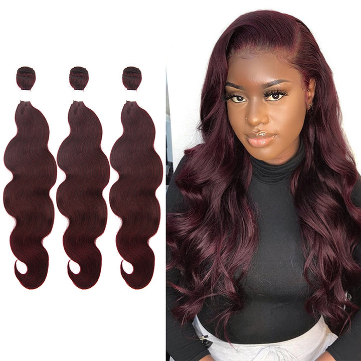 CEXXY VIRGIN HAIR #99J COLORED HAIR EXTENSION BODY WAVE BUNDLE DEAL