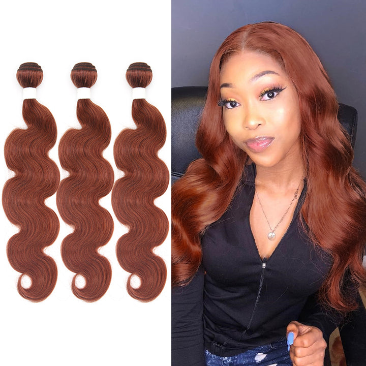 CEXXY VIRGIN HAIR #33 COLORED HAIR EXTENSION BODY WAVE BUNDLE DEAL