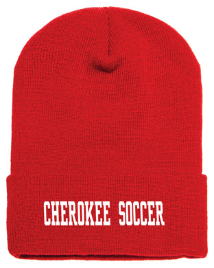 Item CHS-SOC-909 - Yupoong Adult Cuffed Knit Beanie - CHEROKEE SOCCER Logo