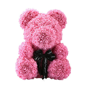 fake flower teddy bear