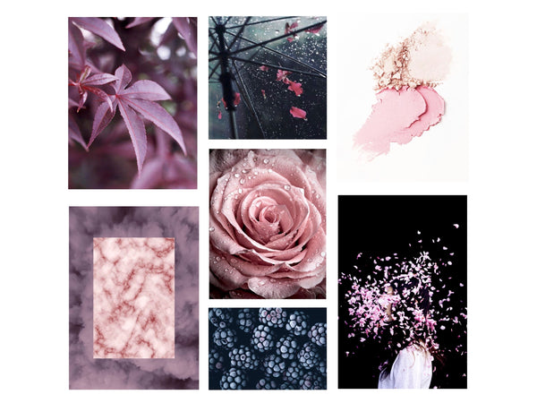 Mood board perfume Pourpre d'Automne - Creation notebook - Purple