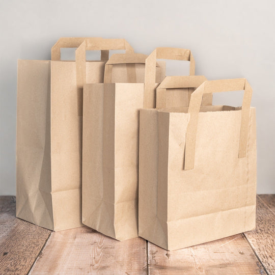 Recyclable and Compostable Brown Block Bottom Paper Bags for Flour