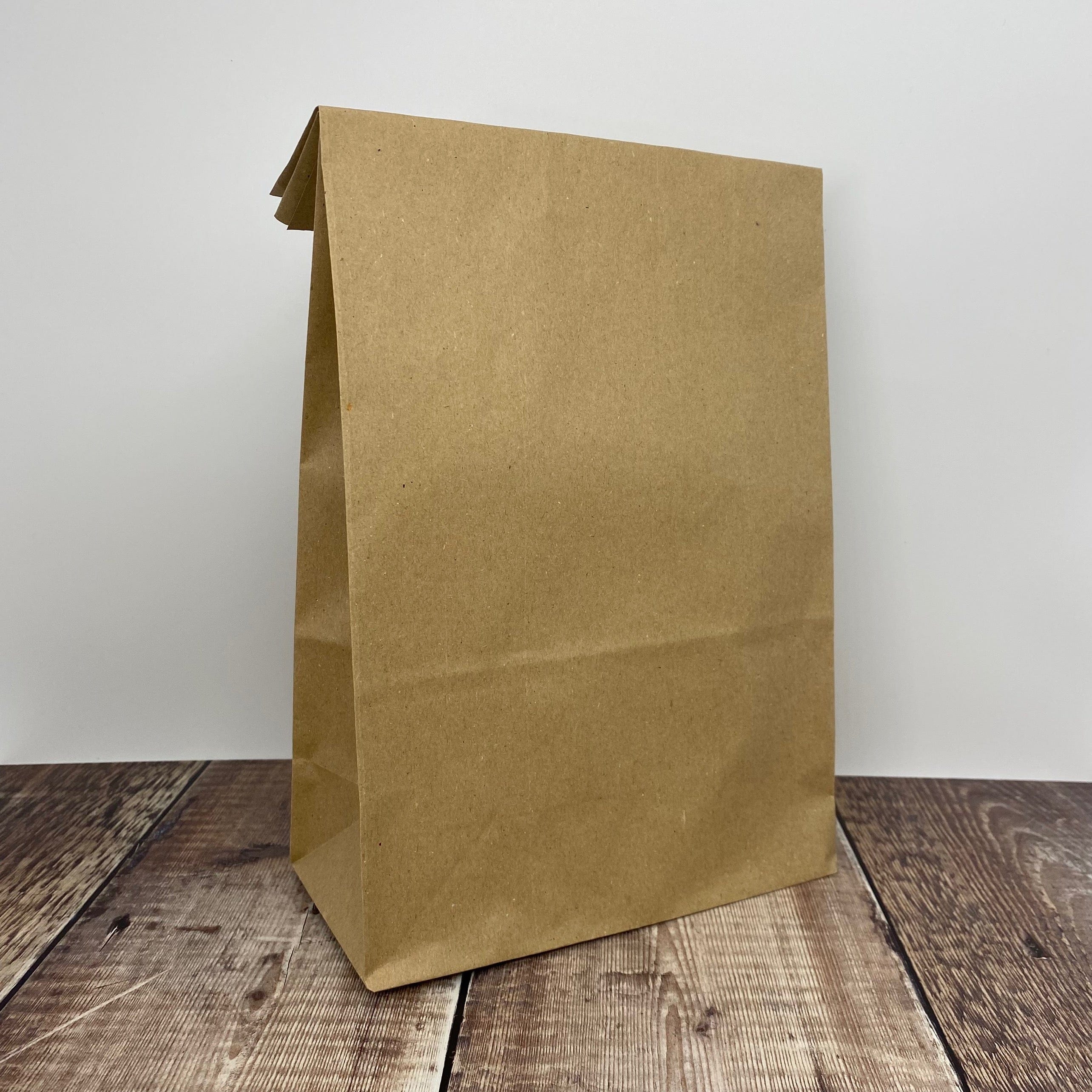 Recyclable and Compostable Brown Block Bottom Paper Bags for Flour