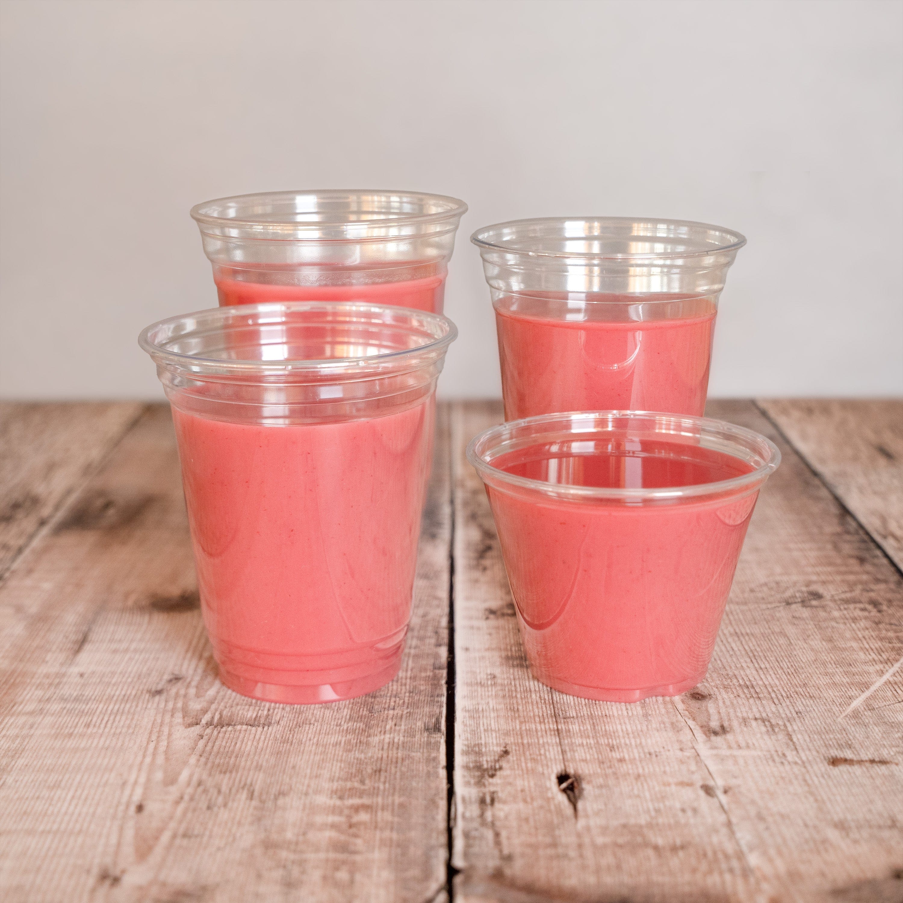 rPET Smoothie Cups & Lids  Made with a minimum 30% recycled content