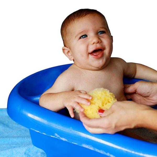 how to clean baby bath sponge