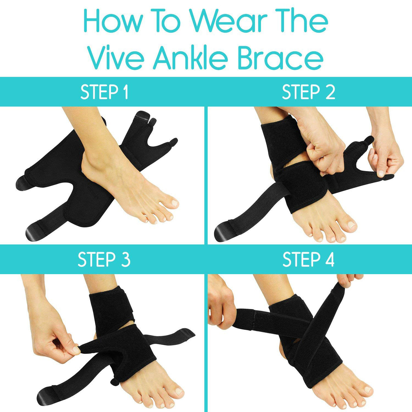 Sprained Ankle Brace | Foot Support | Adjustable Sleeve Wrap ...