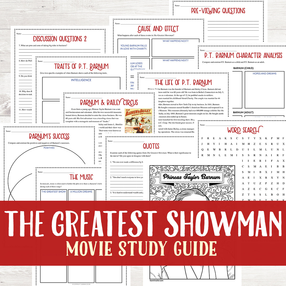 The Greatest Showman Movie Study Grades 4 7 Learn In Color