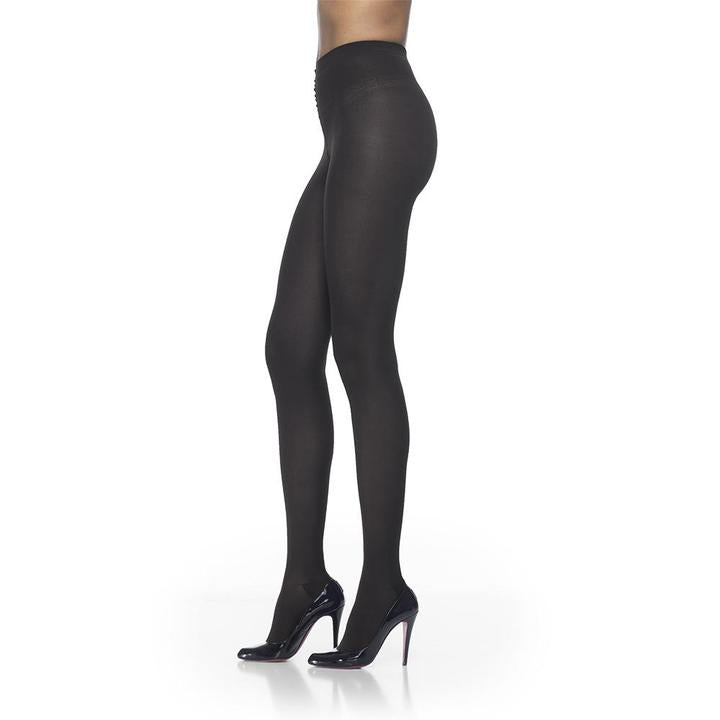 WearESG Women's Compression Slimming Tights Pantyhose-Reinforced Toes,  Black, Medium-Large