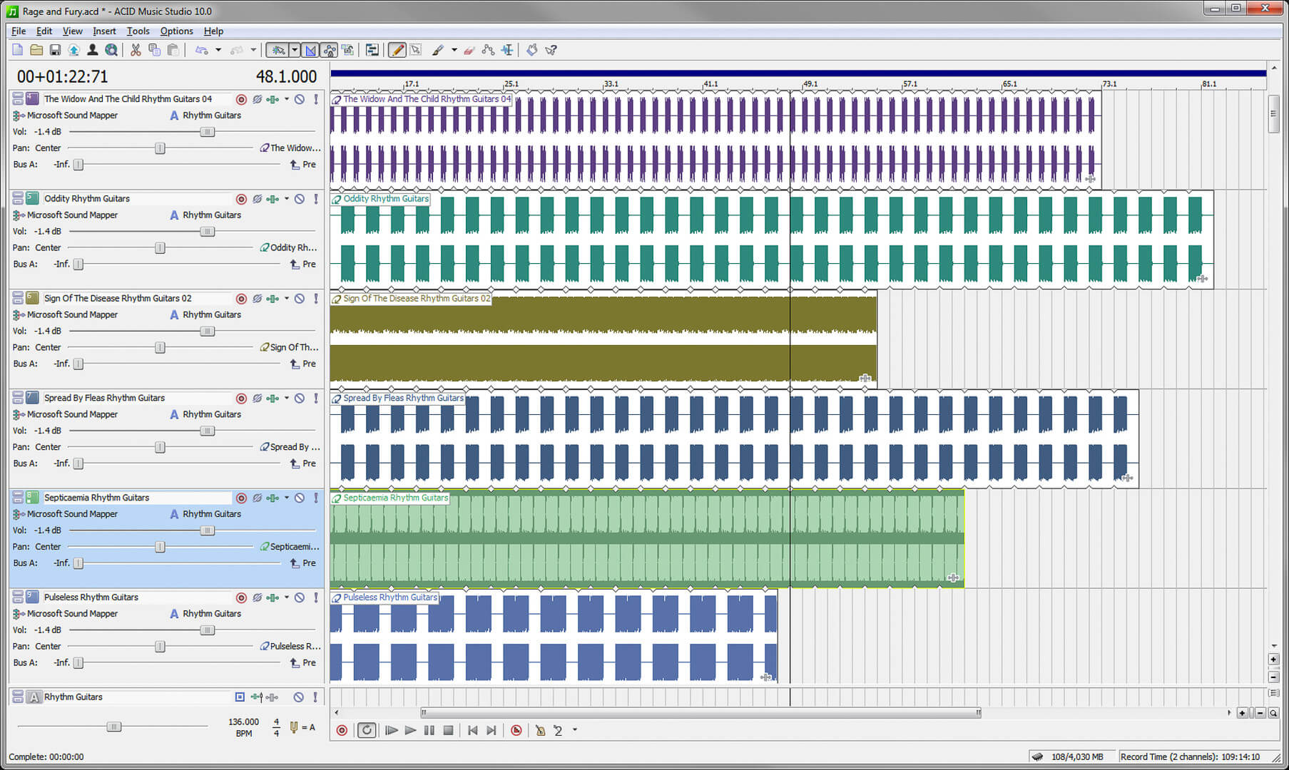 how to lock tracks in acid music studio 10