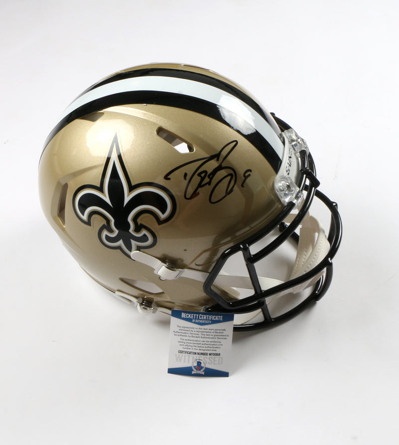 drew brees signed full size helmet