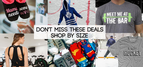 Slippers, T-Shirts, ONsies and socks with Don't miss these deals shop by your size