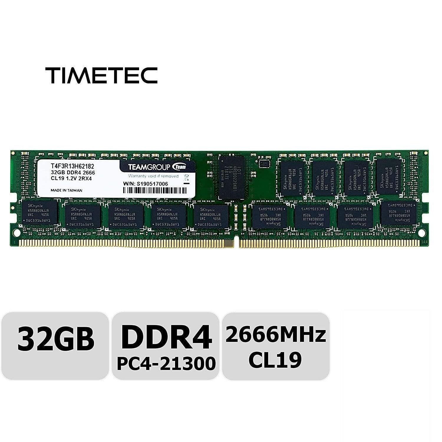Memory 32GB DDR4 2666MHz PC4-21300 Registered ECC 1.2V CL19 2Rx4 Dual Rank 288 Pin RDIMM Server Memory Ram Module Upgrade (32GB)