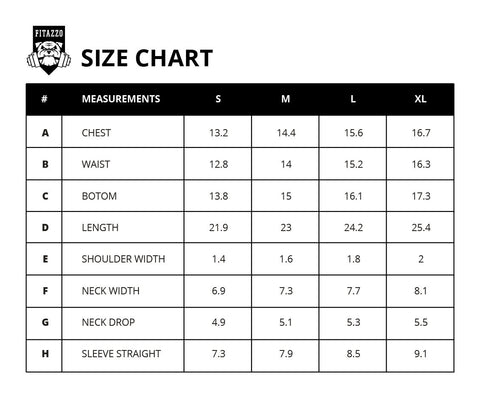 Fitazzo Size Charts