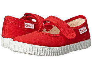 girls red canvas shoes