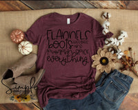 Flannels Boots Leggings and Pumpkin Spice Everything Fall Sale Bella Canvas Tees