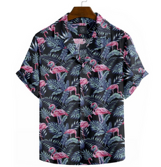 Short sleeve Camp Collar with Hawaiian Print