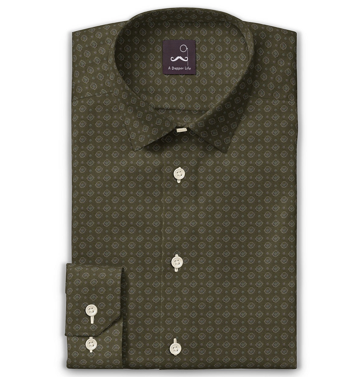 Airthreads Men's Shirt, Pure Cotton, Short Sleeve, Moss Heritage, Tailored  Fit
