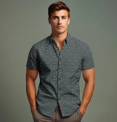 Short sleeve Button-Up with Pattern Print