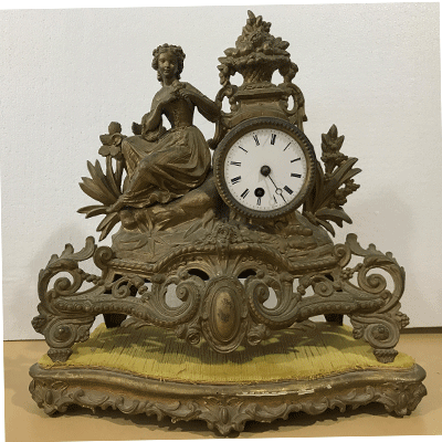 Antique Spelter Mantel Clock | eXibit collection