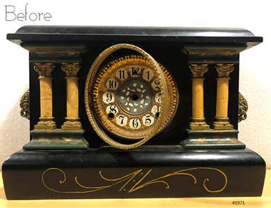 Antique GILBERT Quartz Battery Mantel Clock | eXibit collection