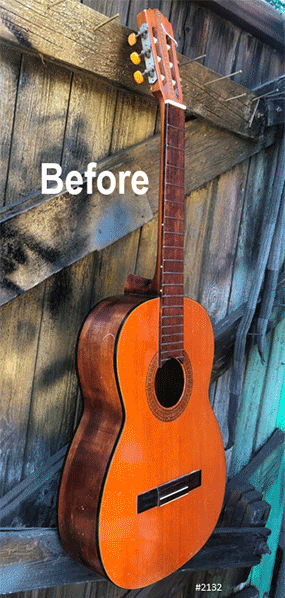 Original Suzuki 6 String Wooden Guitar Battery Wall Clock | eXibit collection