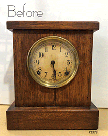 Antique Oak Sessions Bell & Hammer on Coil Chime Mantel Clock | eXibit collection