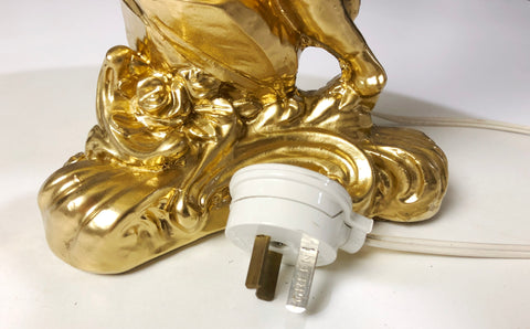 Ornate Gold Cherub Table Lamp | eXibit collection
