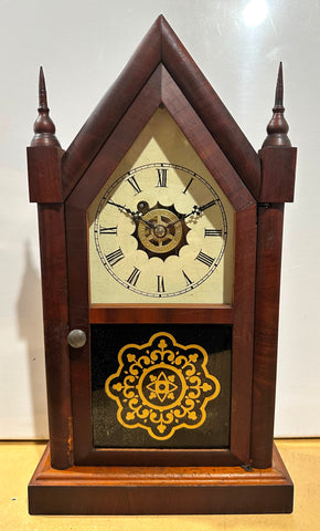 Antique Waterbury Hammer on Coil Chime Alarm Mantle Clock | exibit collection
