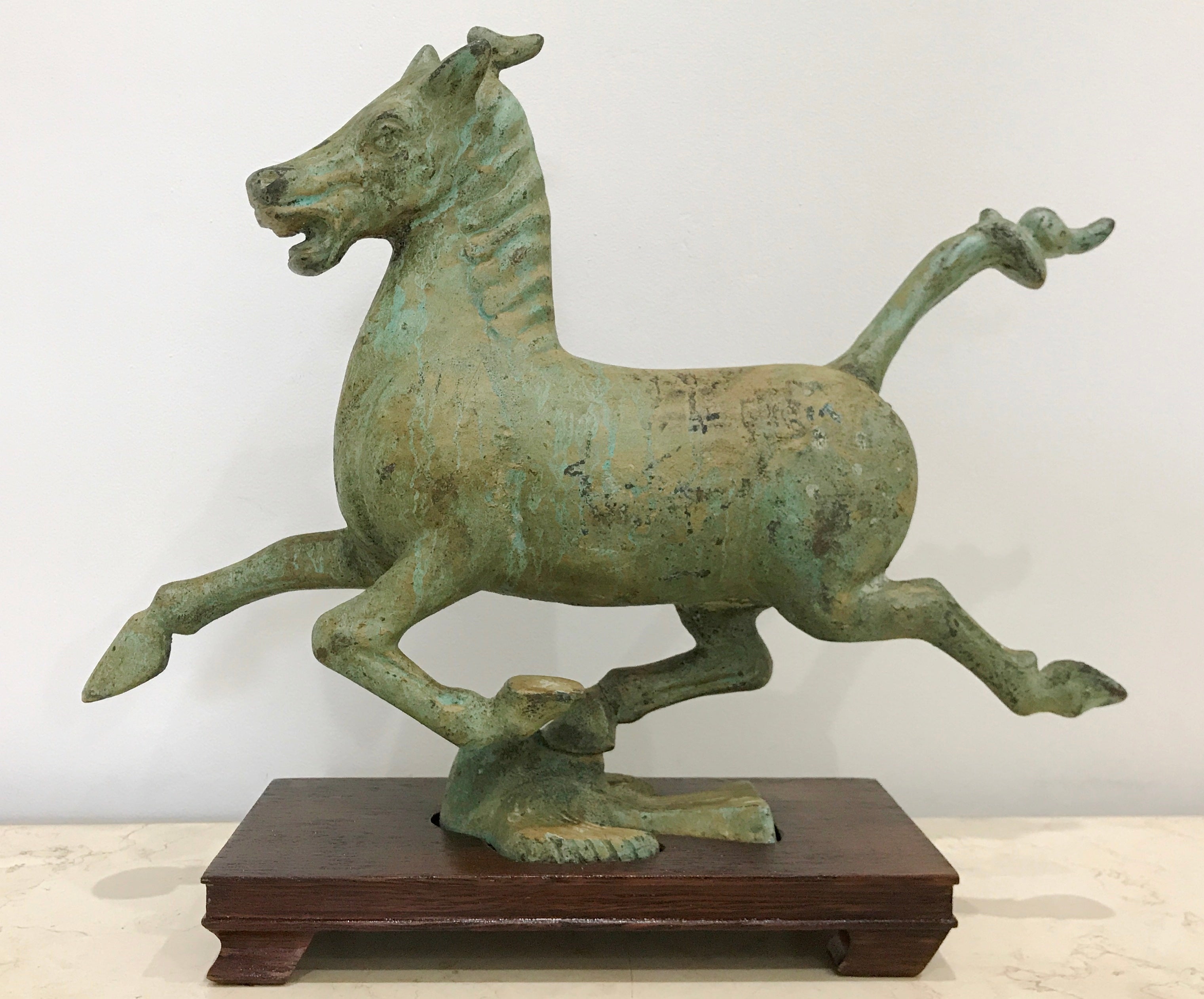 Vintage Chinese Bronze Flying Horse On Swallow | eXibit collection