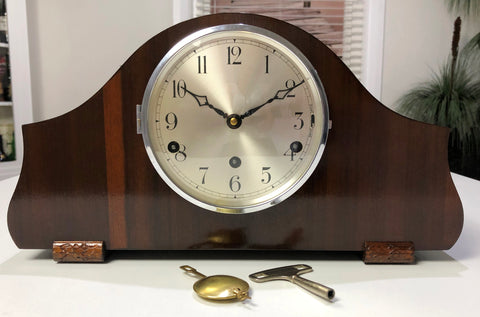 Vintage FHS Westminster Hammer Chime Mantel Clock | exc