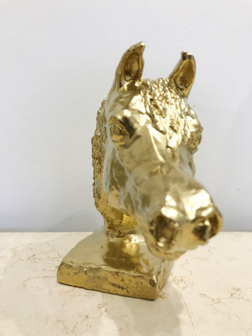 Gold Horse Head Sculpture | eXibit collection