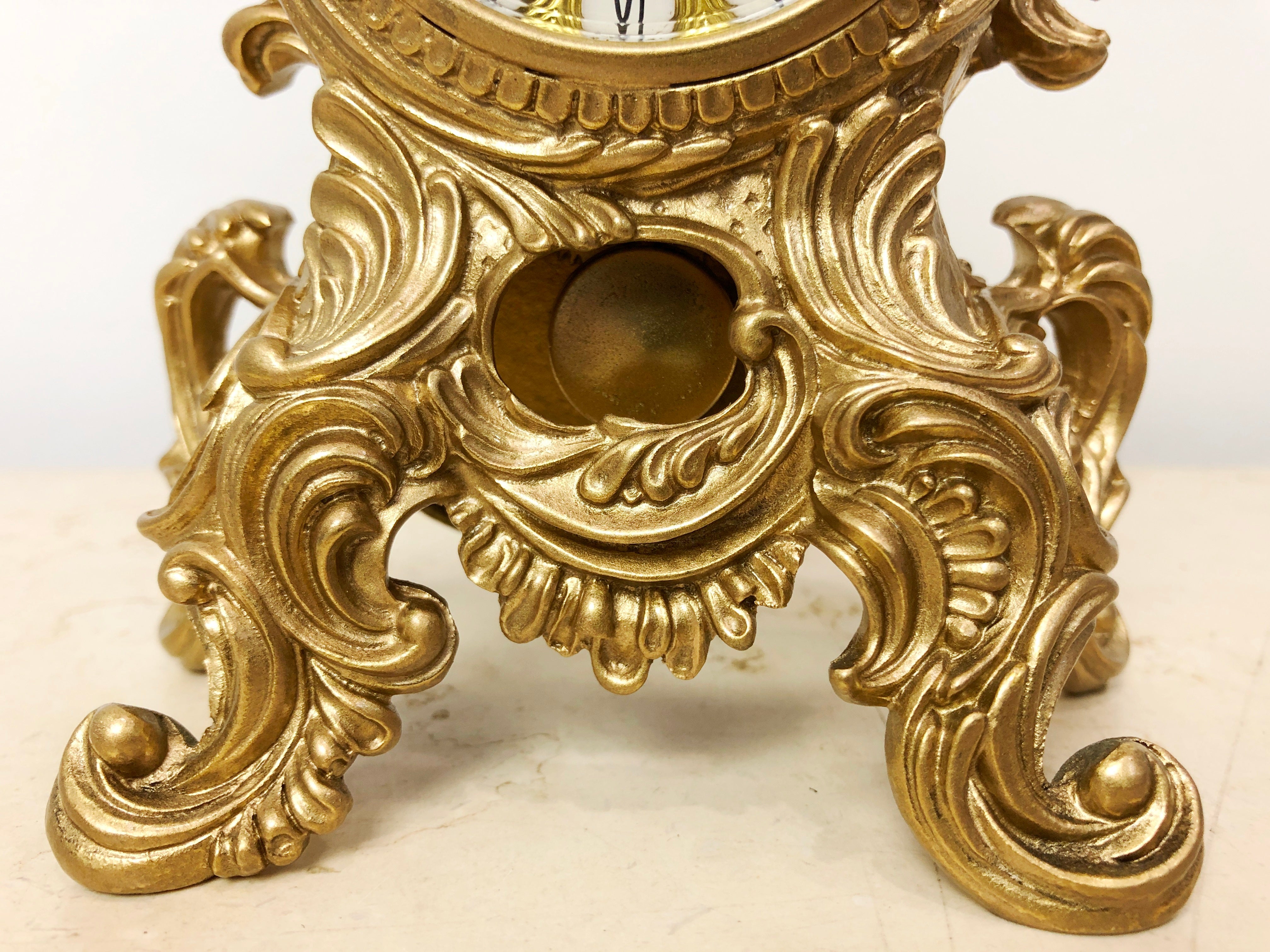 Vintage SCHMID SCHLENKER Jr Ornate Brass Mantel Clock | eXibit collection