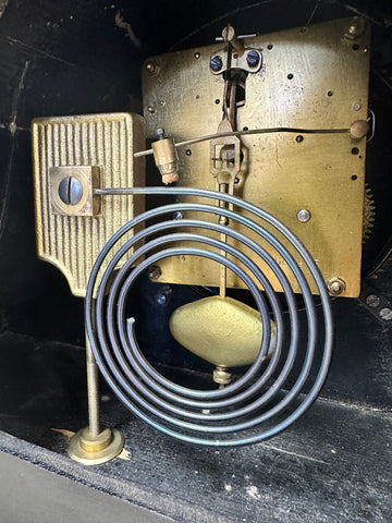 Vintage FMS Hammer on Coil Chime Pendulum Mantel Clock | eXibit collection