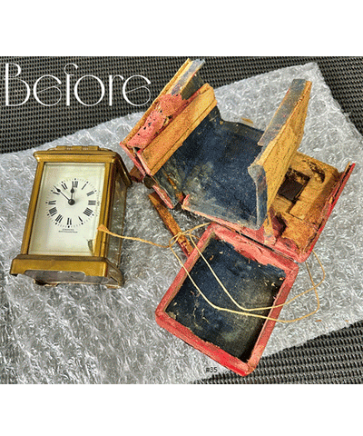 Antique French Carriage Clock & Leather Carry Case | eXibit collection