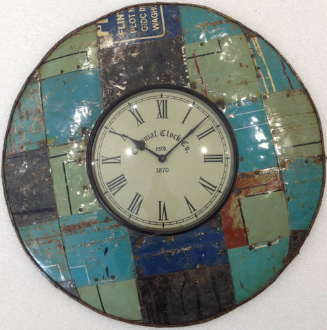 Vintage Industrial Metal Rustic Station Wall Clock | eXibit collection