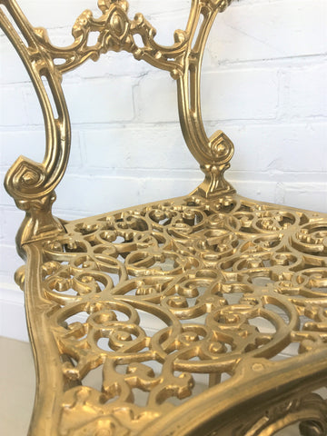 Vintage Cast Ornate Gold Boudoir Chair | eXibit collection