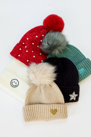 pom pom cozy beanies